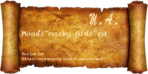Mosánszky Alárd névjegykártya